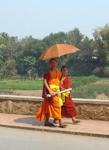 passing monks